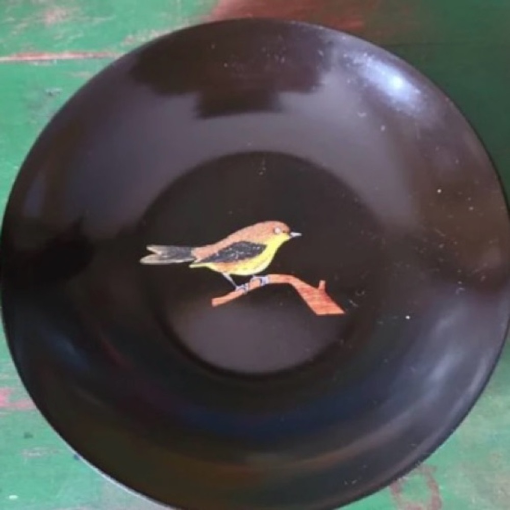 Couroc Vintage Of Monterey Inlaid Bird Plate